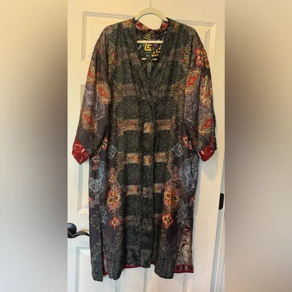 🆕 Johnny Was Davina Clementine Reversible Silk Kimono - Picture 6 of 9